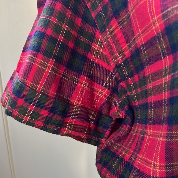 Re Collection Elastic Waist Flannel Shirt Size XS/S - Picture 3 of 13